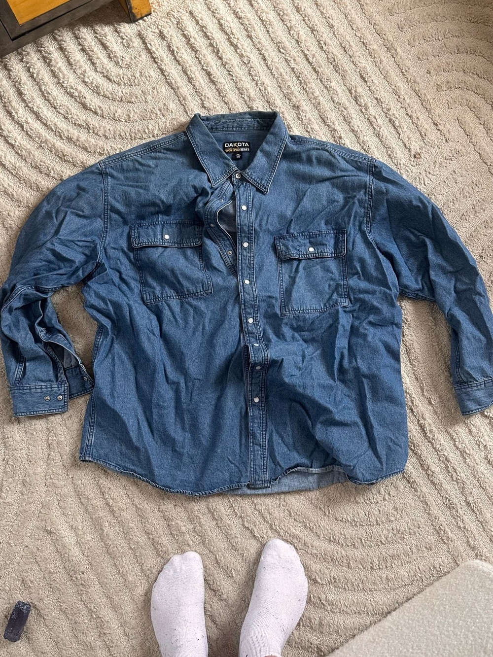 Mens Denim Button-Down Shirt - Blue
